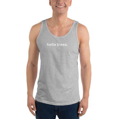 hella trees. classic cotton tank studio product shot