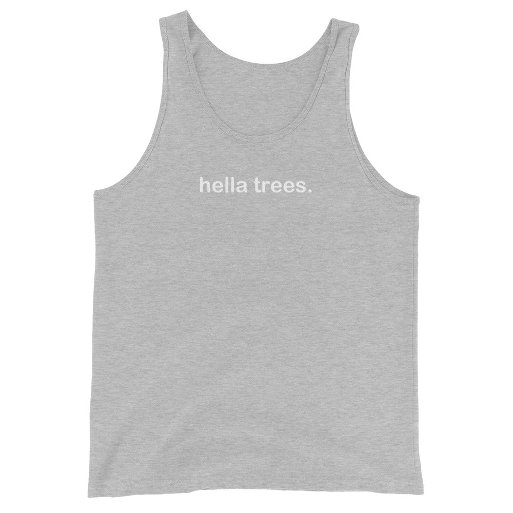 hella trees. classic cotton tank isolated studio product shot - Athletic Heather