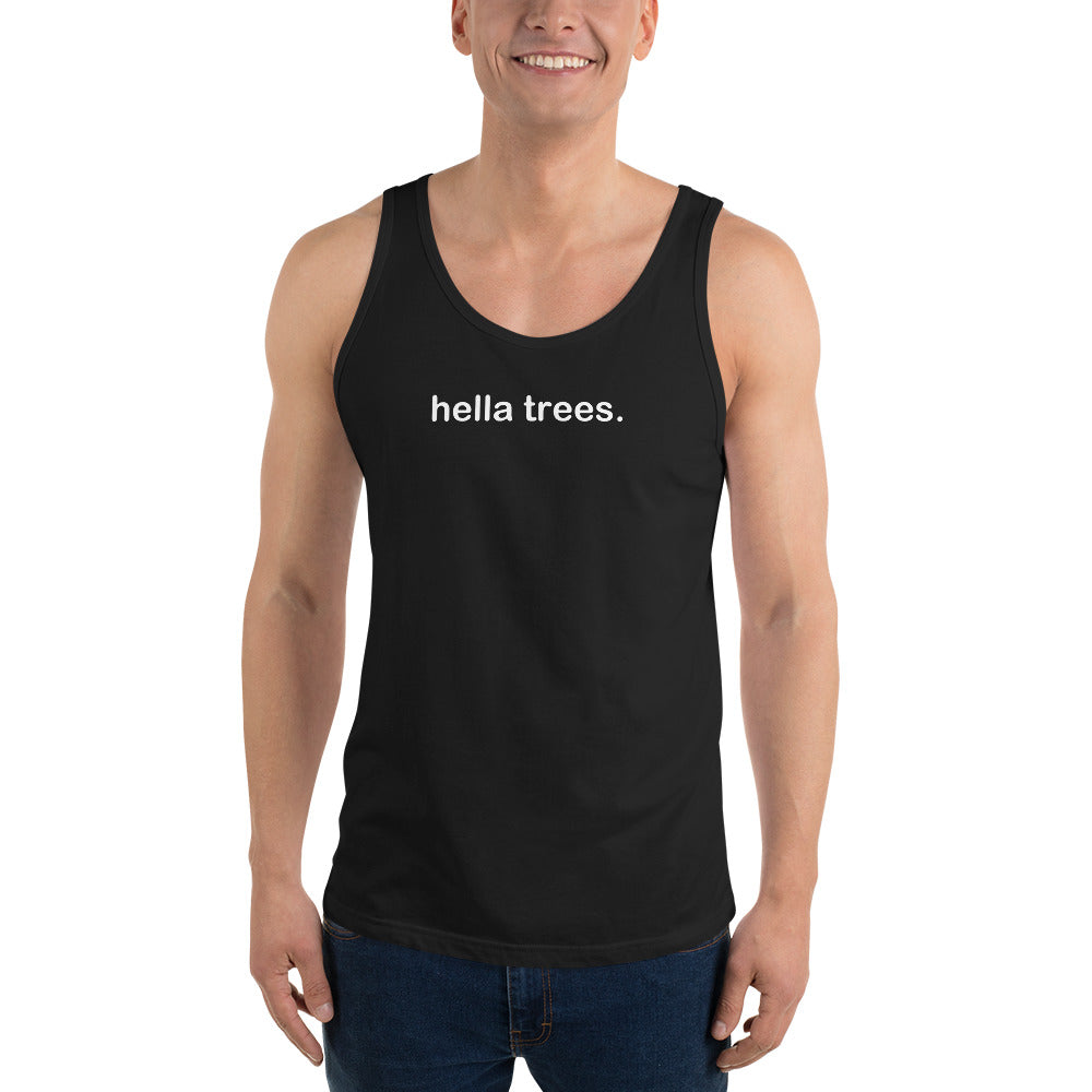 hella trees. classic cotton tank studio product shot