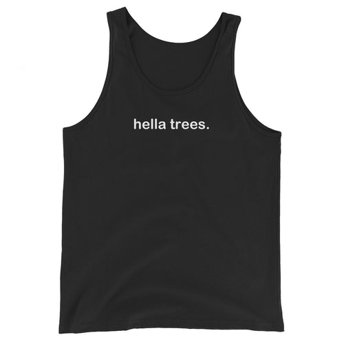 hella trees. classic cotton tank isolated studio product shot - Black