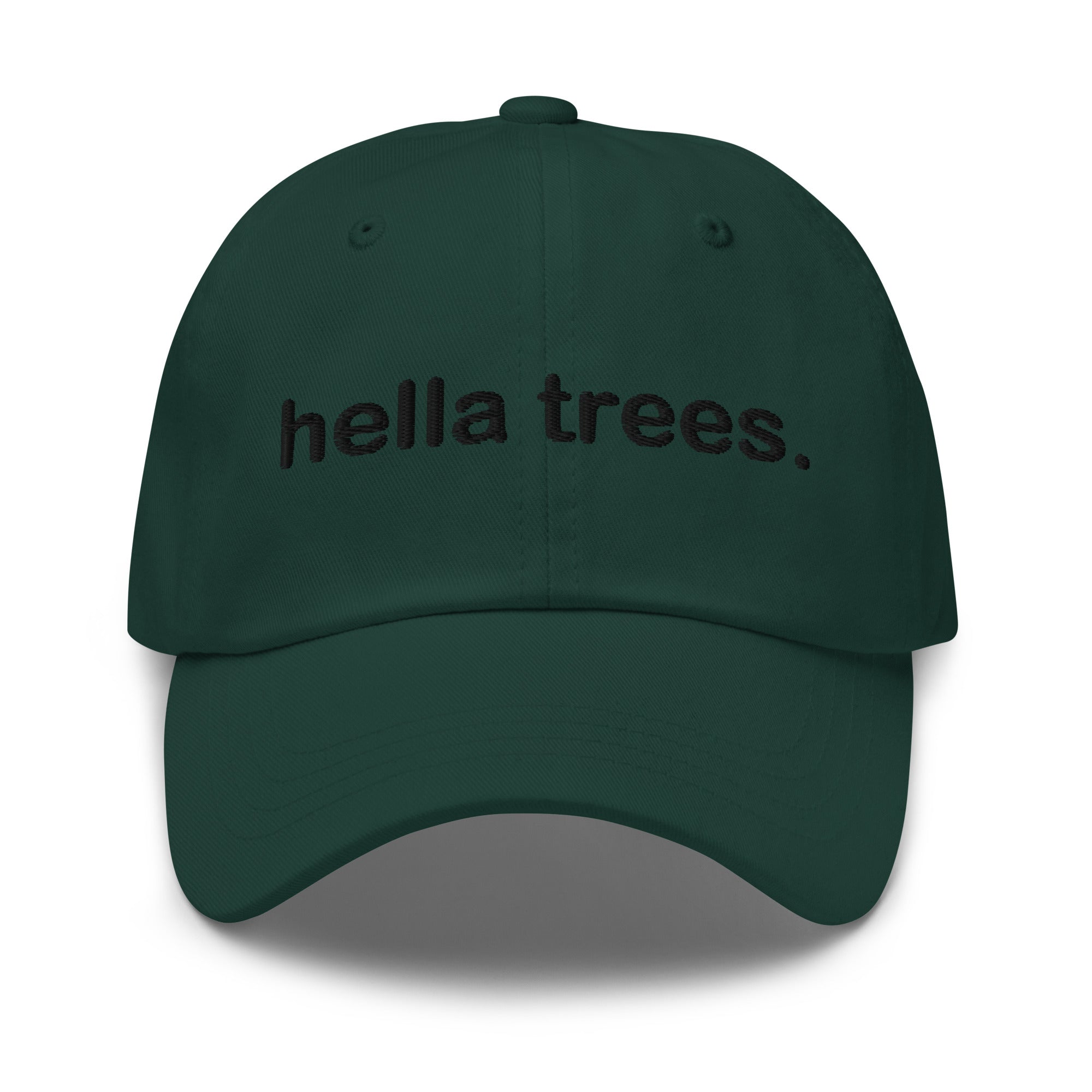hella trees. Dad Cap mockup - Spruce - Black embroidery