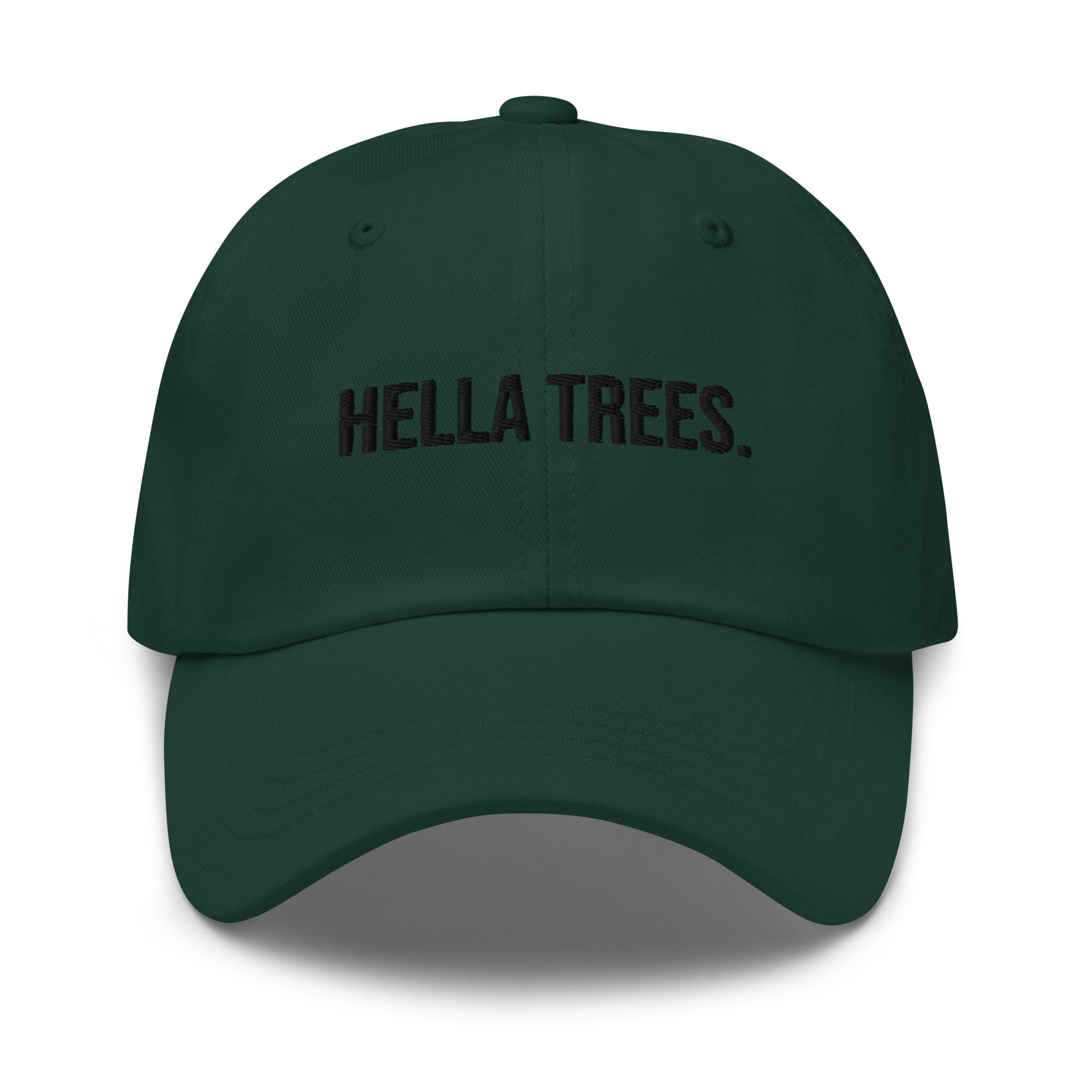 hella trees. Dad Cap mockup - Spruce - Black embroidery - Bold