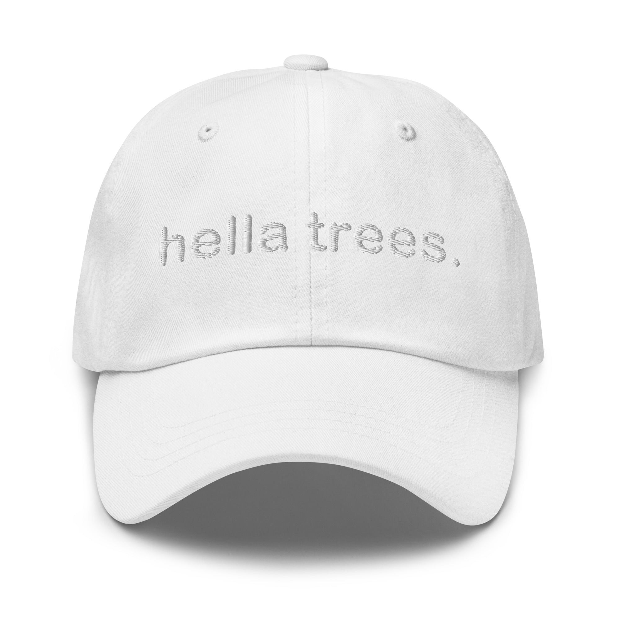 hella trees. Dad Cap mockup - White