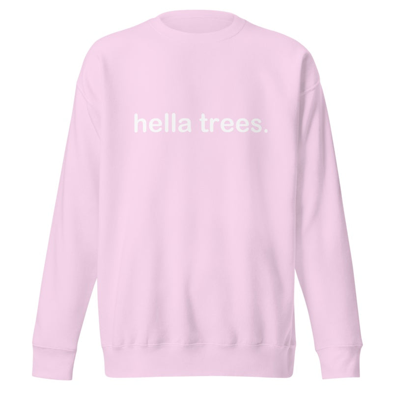 hella trees. classic cotton sweatshirt studio product shot - Lavender
