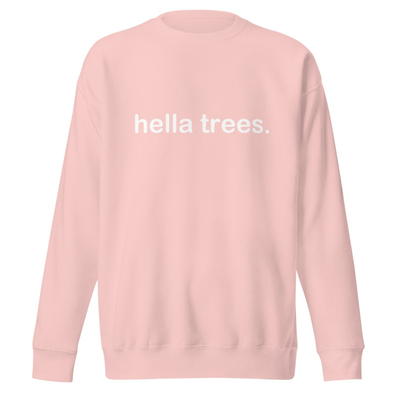 hella trees. classic cotton sweatshirt studio product shot - Light Pink