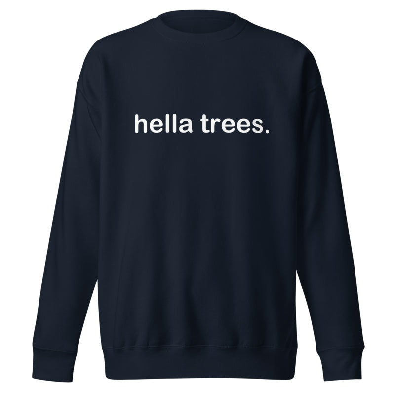 hella trees. classic cotton sweatshirt studio product shot - Navy Blazer
