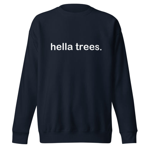hella trees. classic cotton sweatshirt studio product shot - Navy Blazer