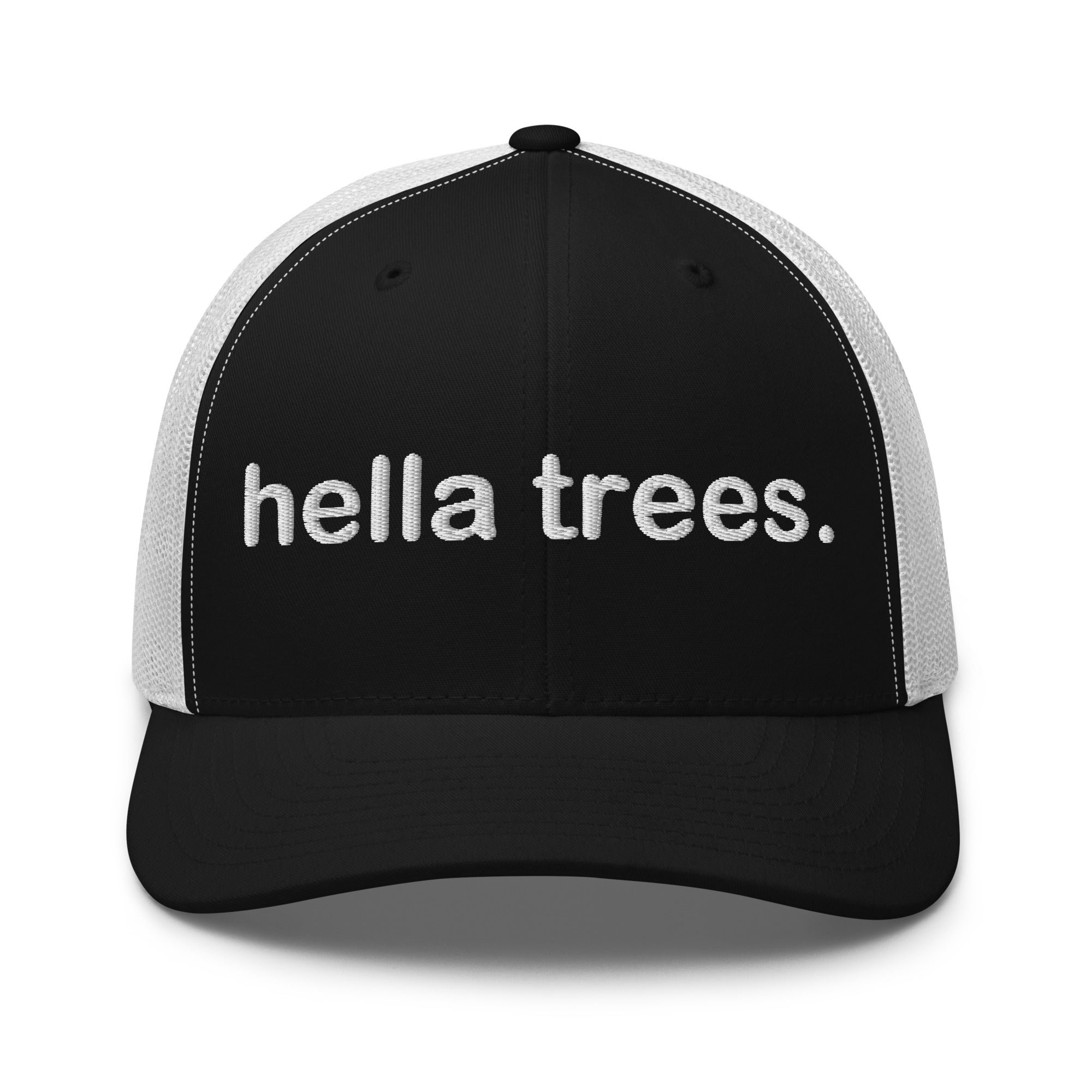 hella trees. trucker cap mockup - Black/ White