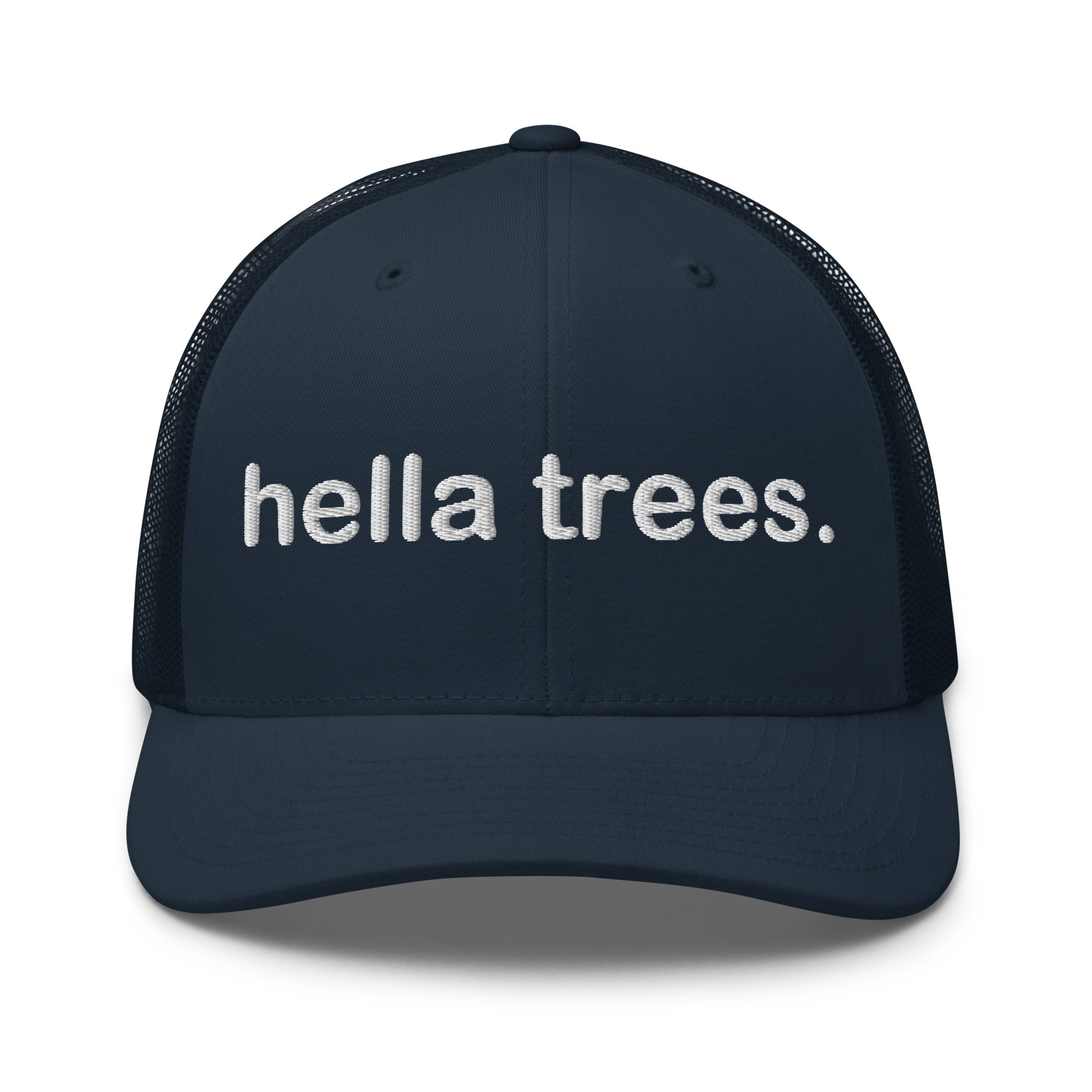 hella trees. trucker cap mockup - Navy