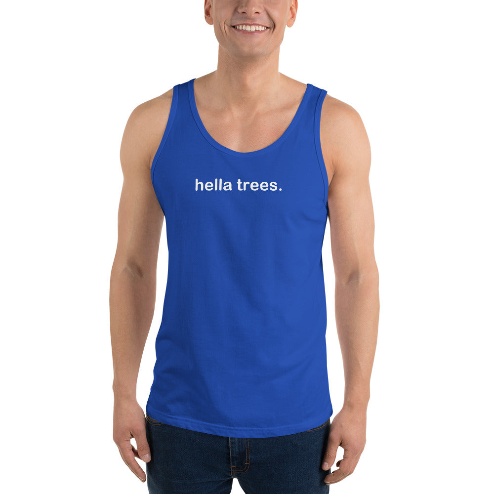 hella trees. classic cotton tank studio product shot