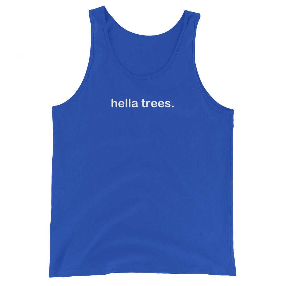 hella trees. classic cotton tank isolated studio product shot - True Royal