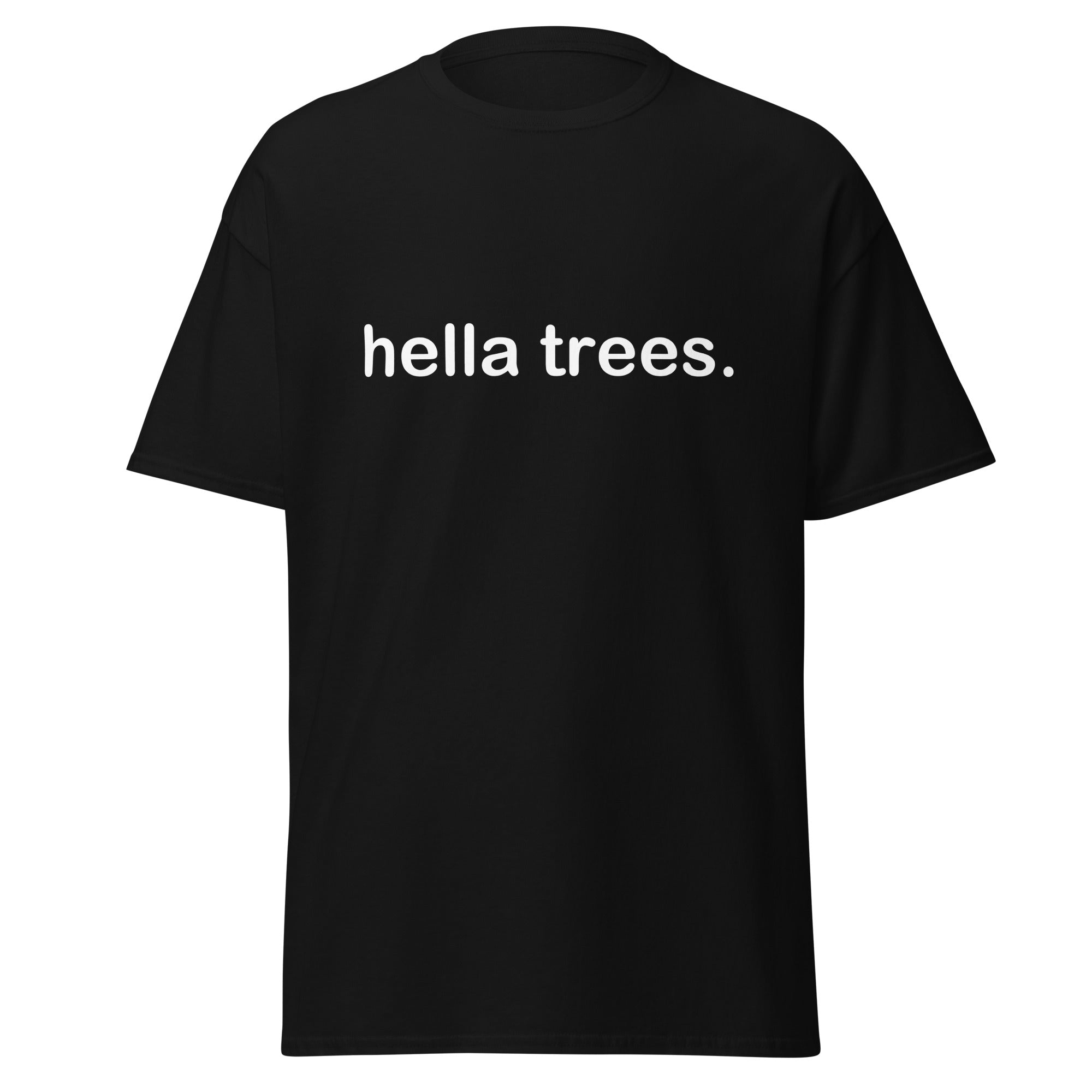 hella trees. classic cotton tee mockup - Black