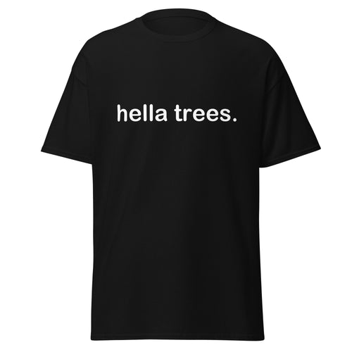hella trees. classic cotton tee mockup - Black