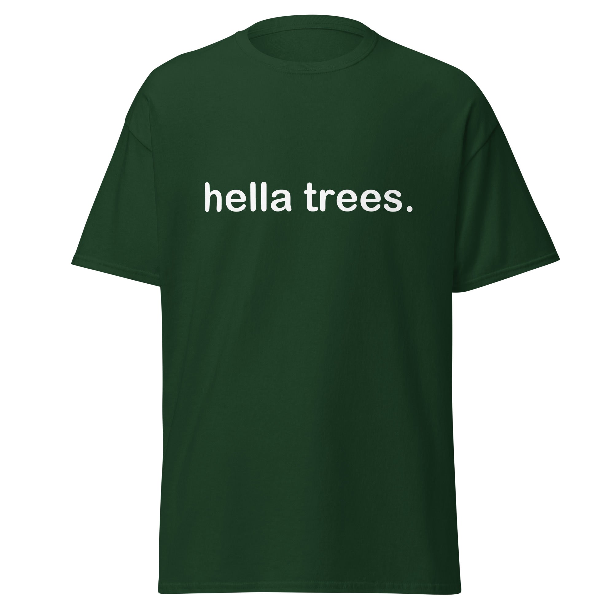 hella trees. classic cotton tee mockup - Forest Green