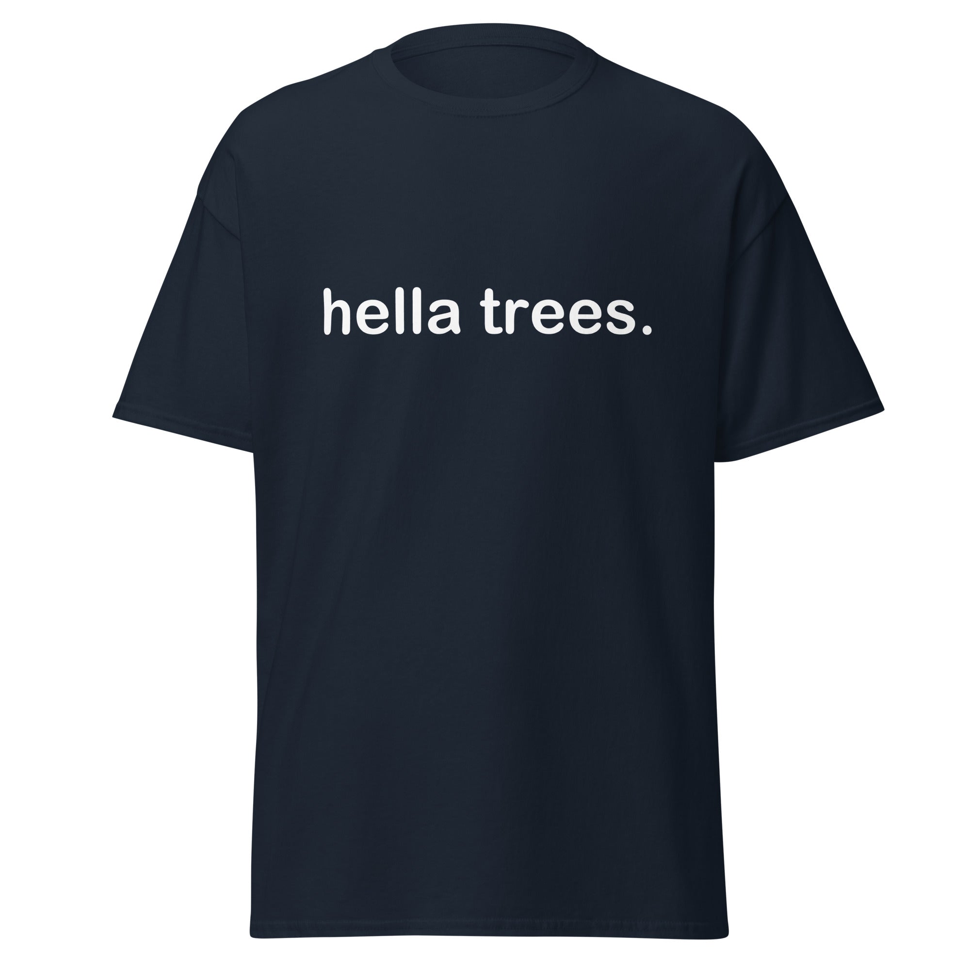 hella trees. classic cotton tee mockup - Navy