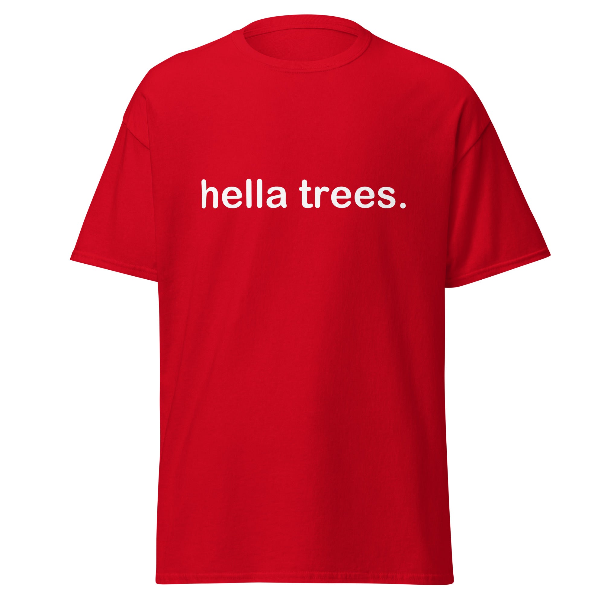 hella trees. classic cotton tee mockup - Red