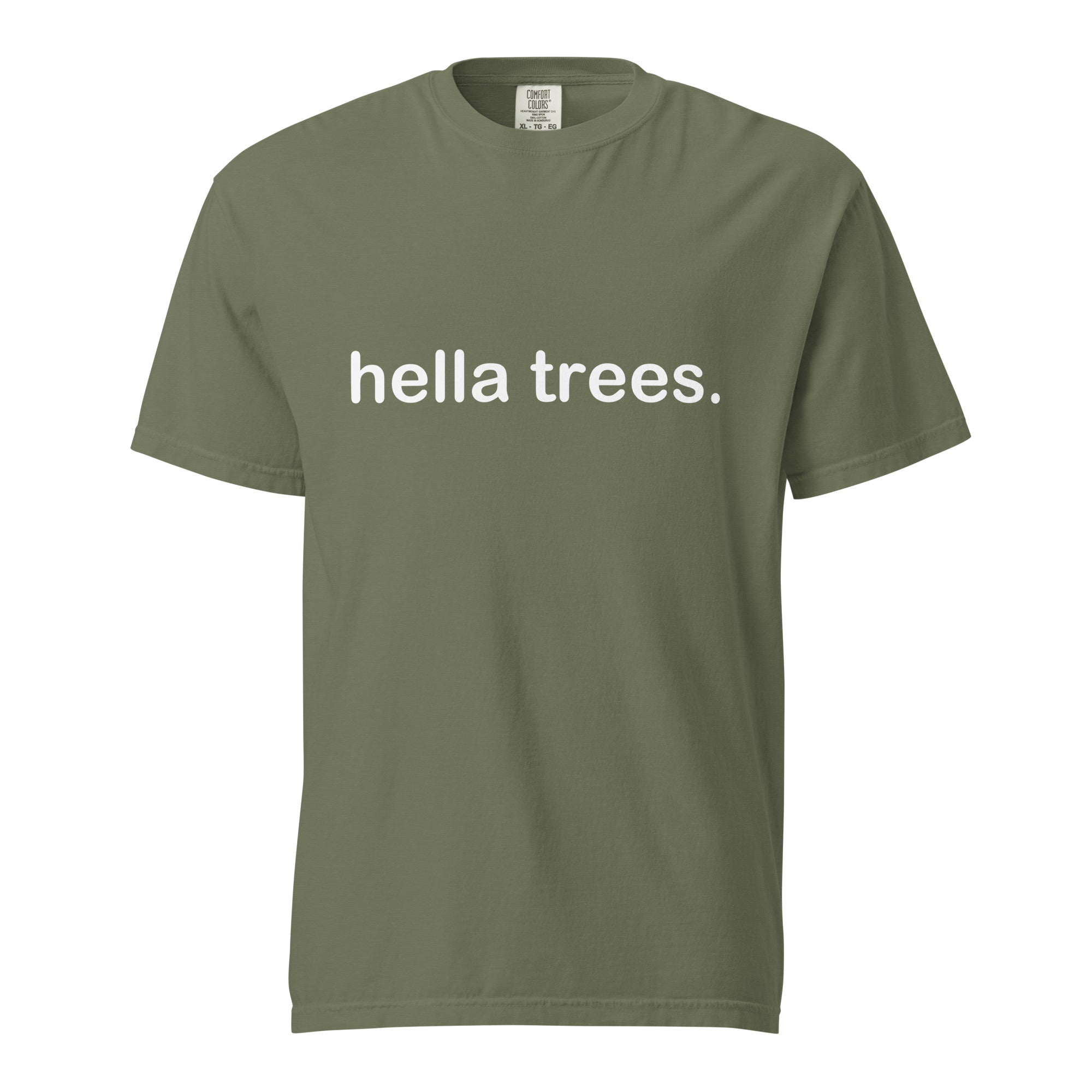hella trees. classic cotton tee mockup - Moss
