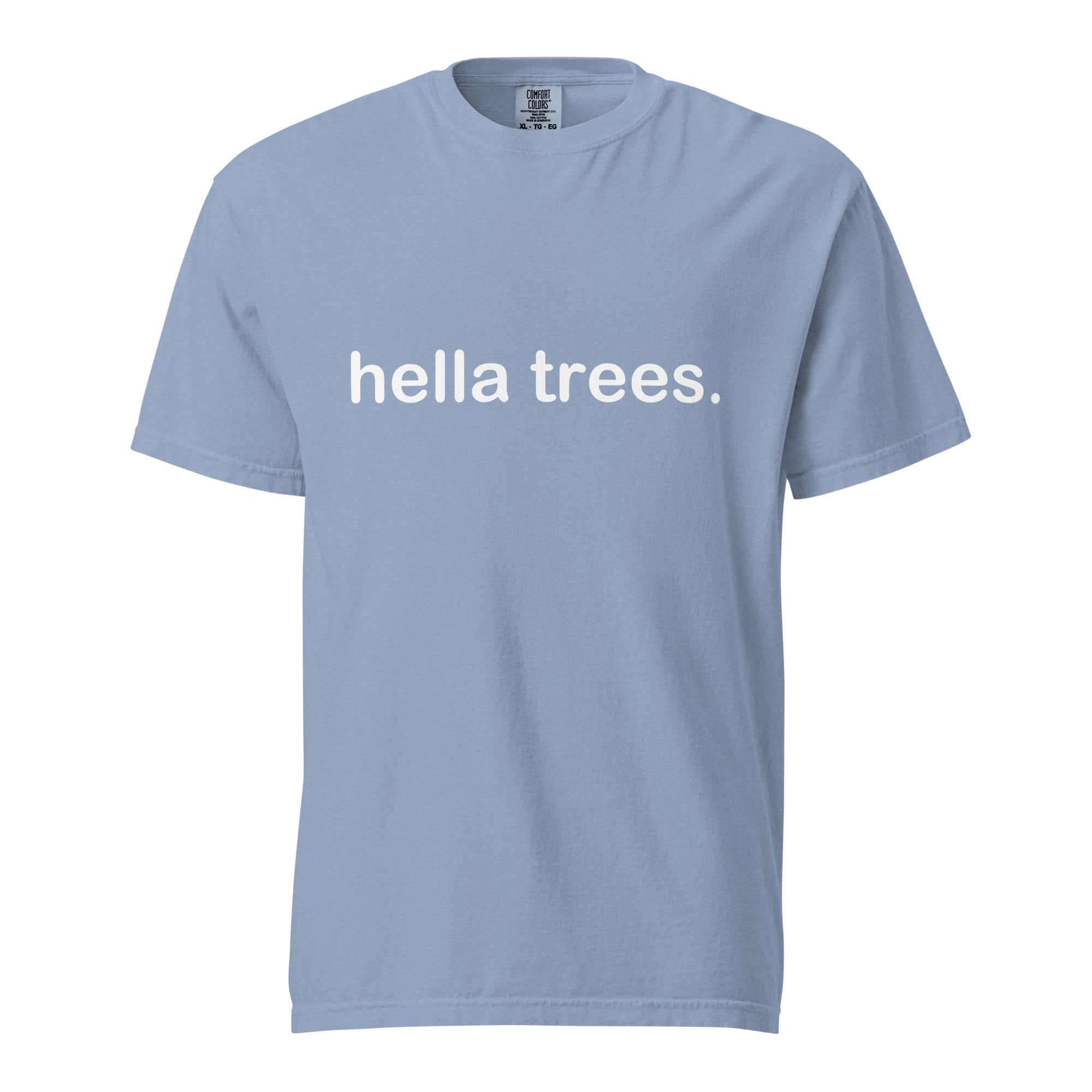 hella trees. classic cotton tee mockup - Washed Denim