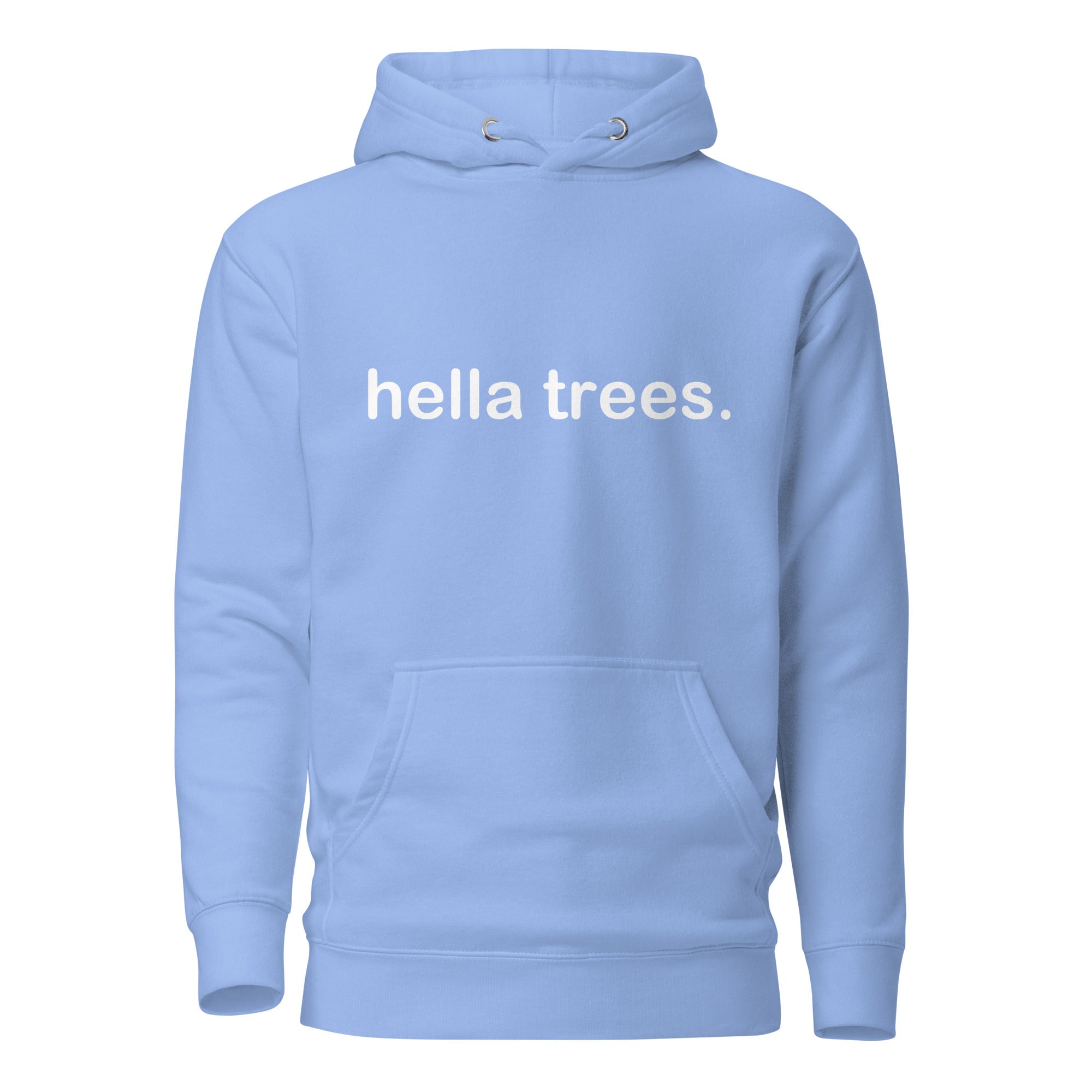 hella trees. classic cotton tee mockup - Carolina Blue