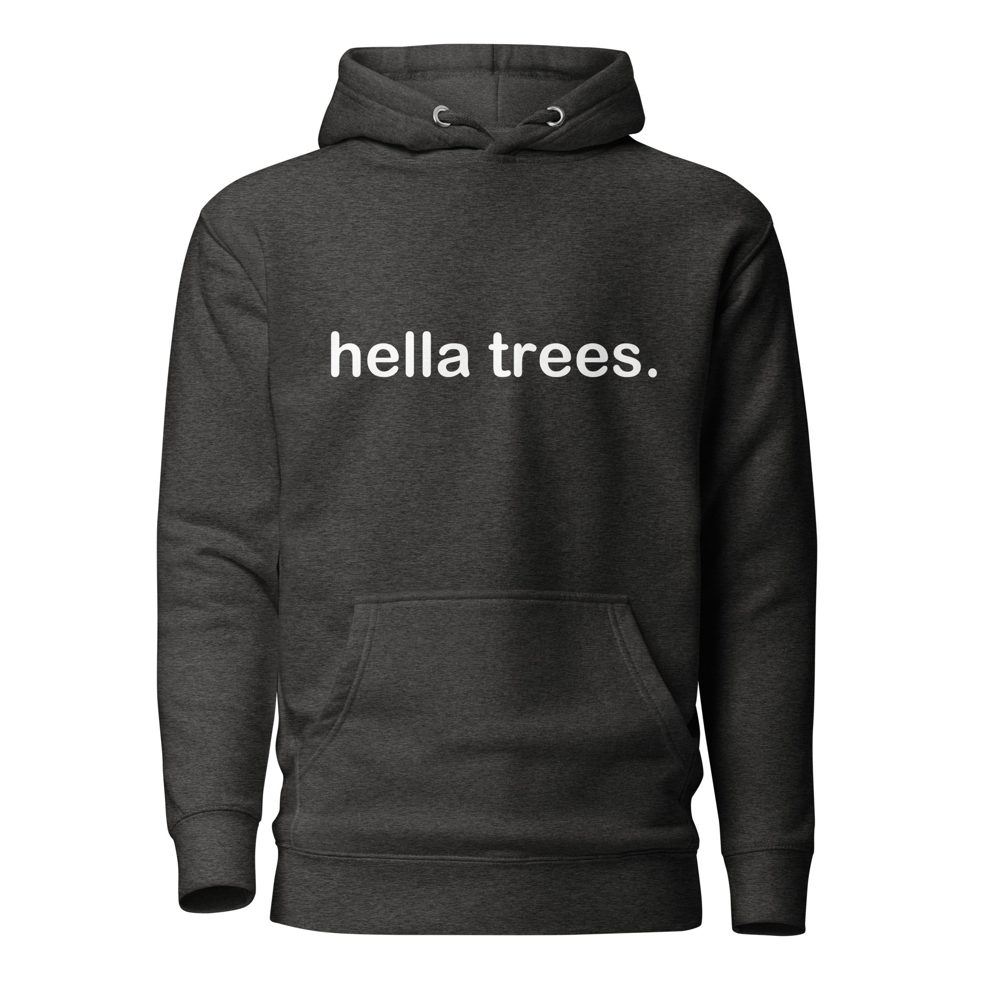 hella trees. classic cotton tee mockup - Charcoal Heather