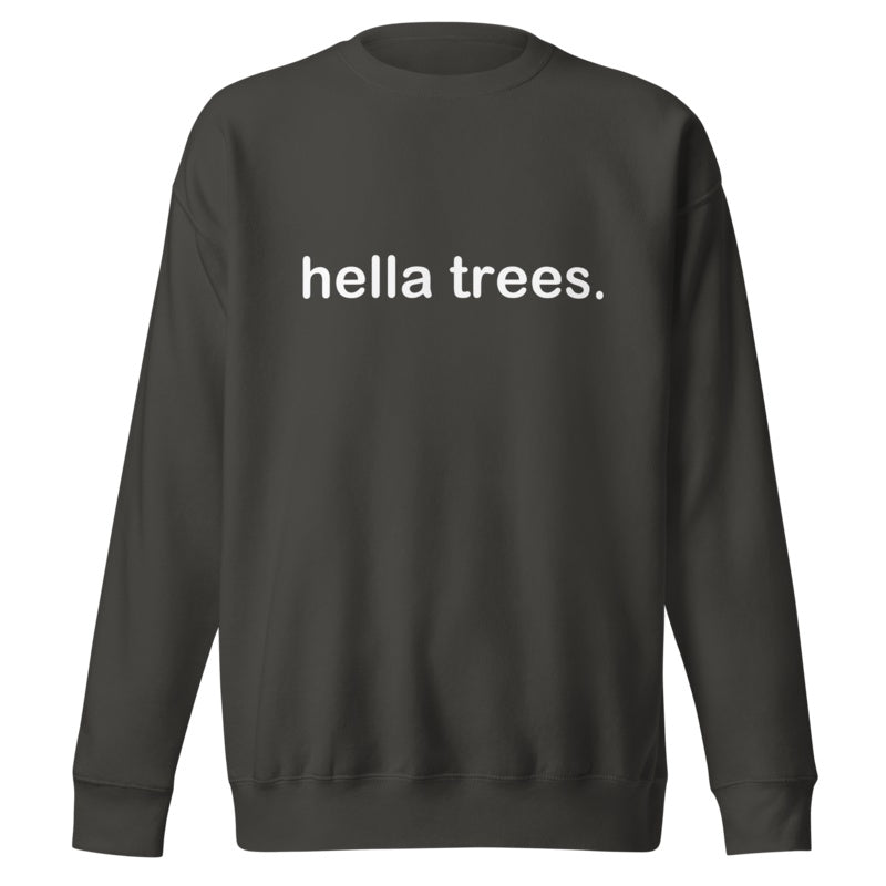 hella trees. classic cotton sweatshirt studio product shot - Vintage Black